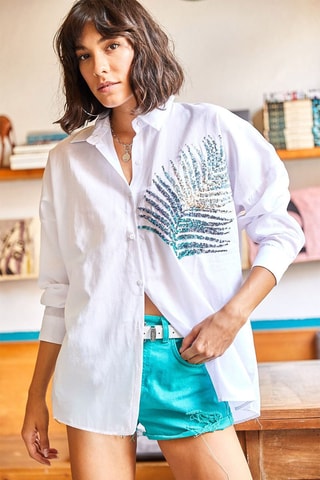 Chemisier oversize - Blanc