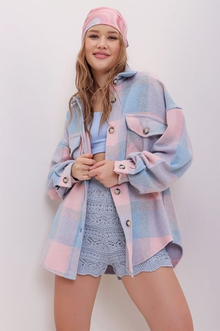 Surchemise - Rose poudré et bleu clair