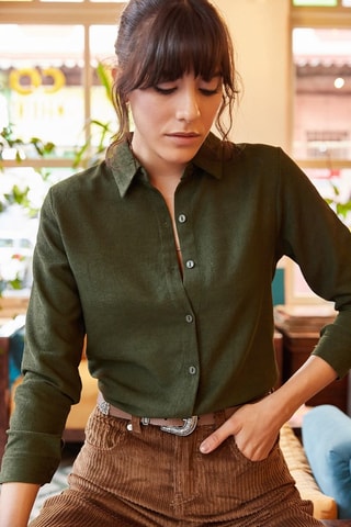 Chemise regular - Kaki