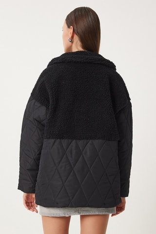 Doudoune bi-matière - Noir