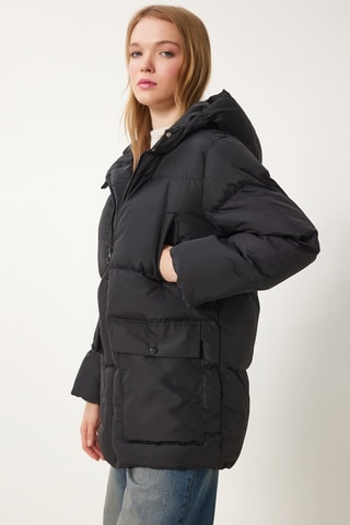 Doudoune à capuche - Noir
