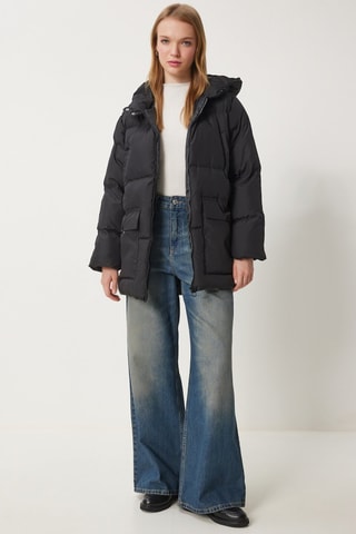 Doudoune à capuche - Noir