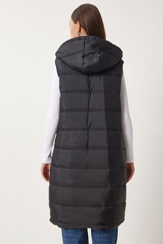 Doudoune longue sans manches - Noir