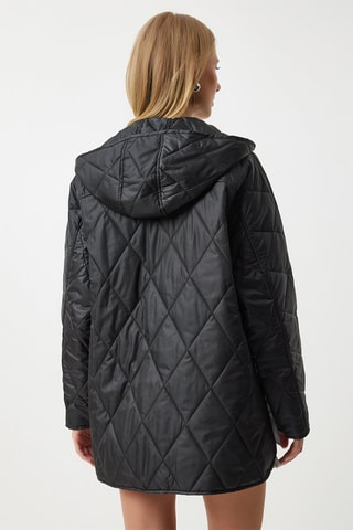 Doudoune oversize à capuche - Noir