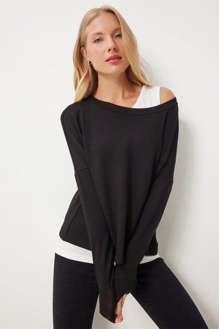 Blouse regular et débardeur - Blanc et noir