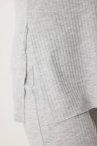 Blouse et pantalon wide legs - Gris clair chiné