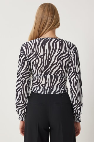 Blouse regular - Blanc et noir