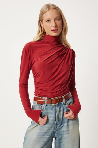 Blouse slim - Rouge