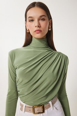 Blouse slim - Vert sauge