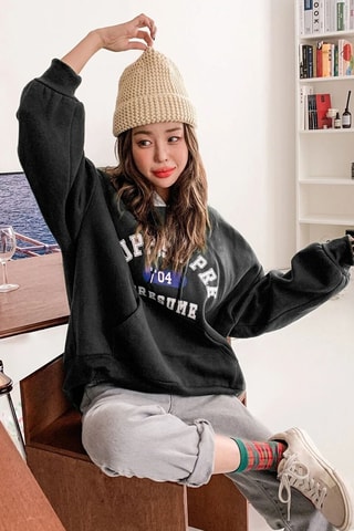 Sweat oversize à capuche - Noir