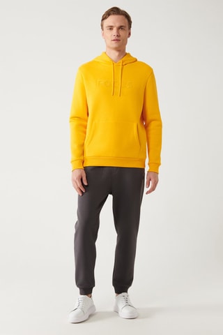 Sweat regular à capuche - Jaune