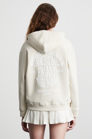 Sweat regular à capuche - Ecru