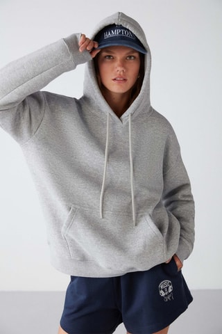 Sweat oversize à capuche - Gris