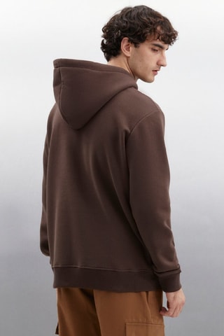 Sweat regular à capuche - Marron