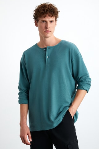 Sweat regular à capuche - Vert