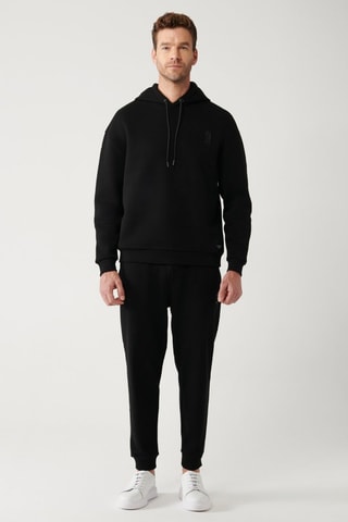 Sweat regular à capuche - Noir