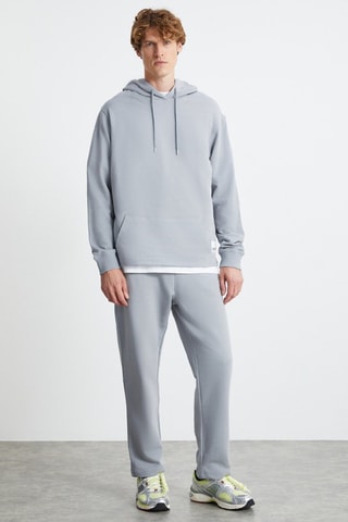 Sweat regular et pantalon wide legs - Gris clair