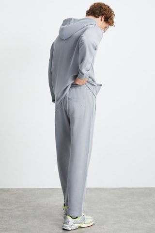 Sweat regular et pantalon wide legs - Gris clair