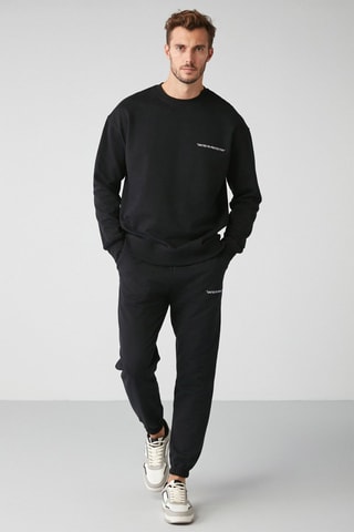 Sweat regular et pantalon de survêtement - Noir