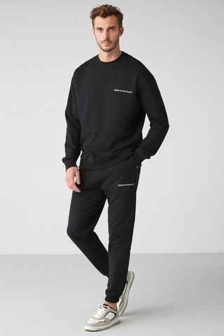 Sweat regular et pantalon de survêtement - Noir