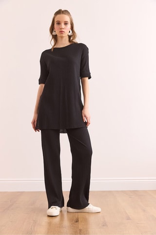 Tunique regular et pantalon regular - Noir