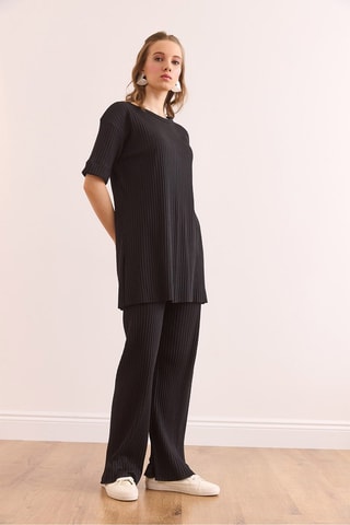 Tunique regular et pantalon regular - Noir