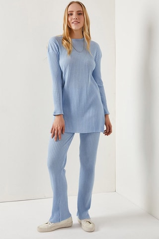Tunique et pantalon palazzo - Bleu clair