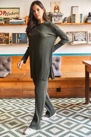 Tunique et pantalon palazzo - Kaki