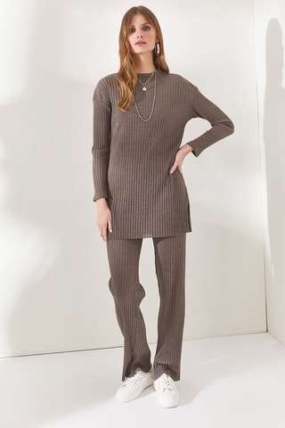 Tunique et pantalon palazzo - Taupe