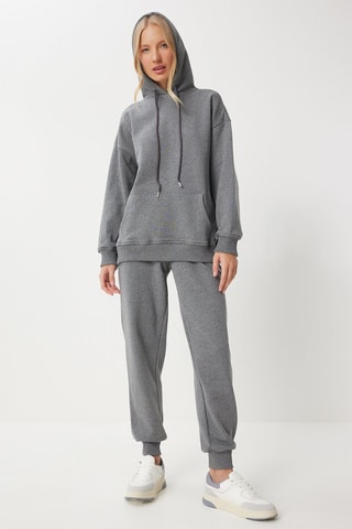 Sweat à capuche et jogging - Gris foncé chiné