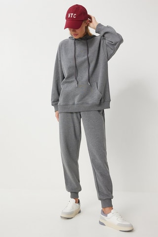 Sweat à capuche et jogging - Gris foncé chiné