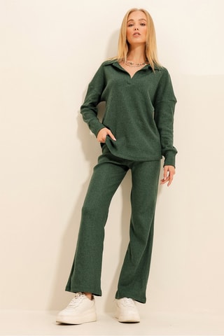Blouse regular et pantalon palazzo - Vert