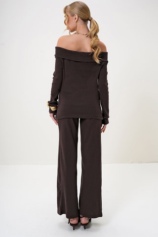 Top et pantalon regular - Marron