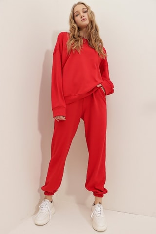 Sweat regular et pantalon de survêtement - Rouge