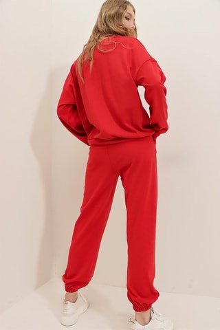 Sweat regular et pantalon de survêtement - Rouge