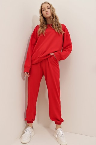 Sweat regular et pantalon de survêtement - Rouge