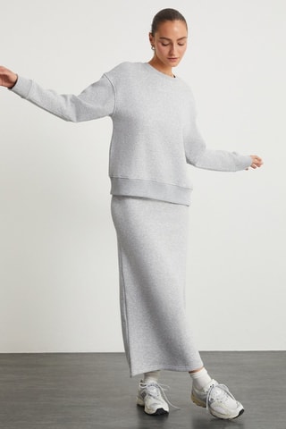 Jupe longue - Gris clair chiné