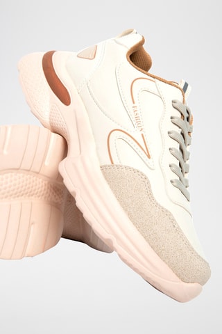 Baskets plateformes - Blanc et marron