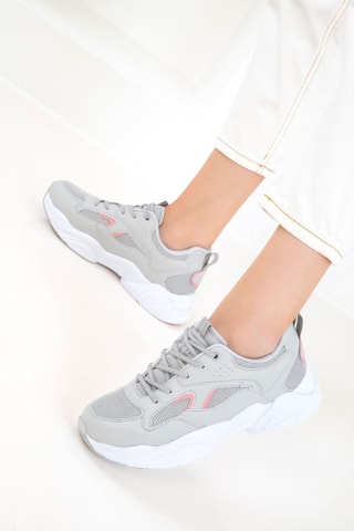 Baskets plateformes - Gris clair