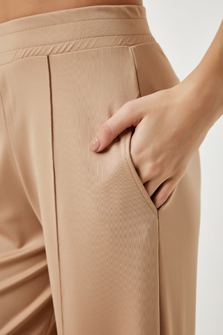 Pantalon palazzo taille haute - Beige