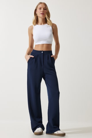 Pantalon palazzo - Bleu marine
