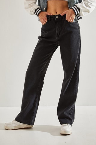 Jean palazzo taille haute - Noir