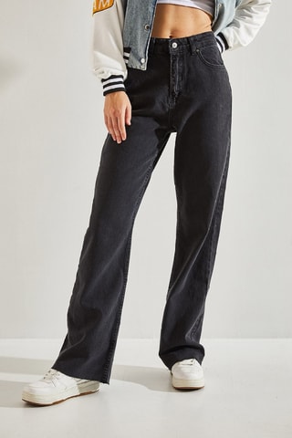 Jean palazzo taille haute - Noir