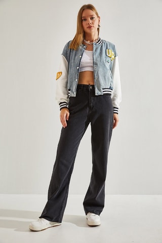 Jean palazzo taille haute - Noir