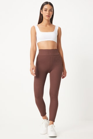Legging taille haute - Marron