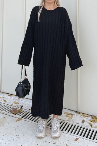 Robe pull en laine - Noir