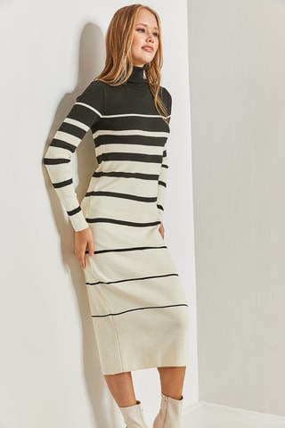 Robe pull - Blanc et noir