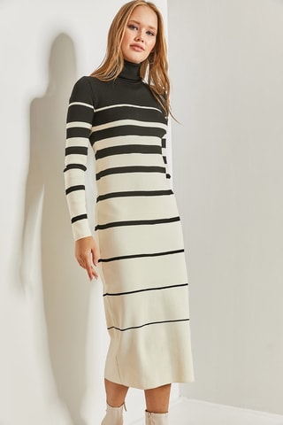 Robe pull - Blanc et noir