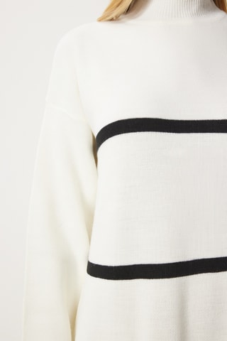 Robe pull - Ecru et noir