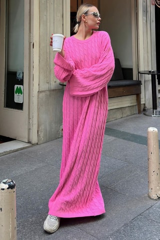 Robe pull en laine - Rose